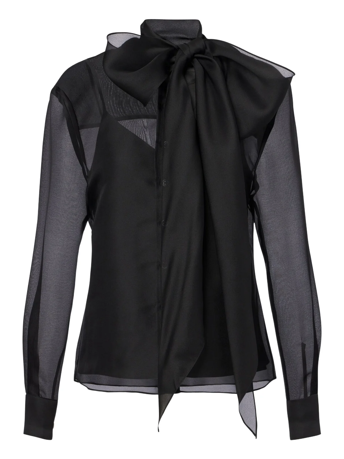 Carolina Herrera Tie-neck silk organza blouse