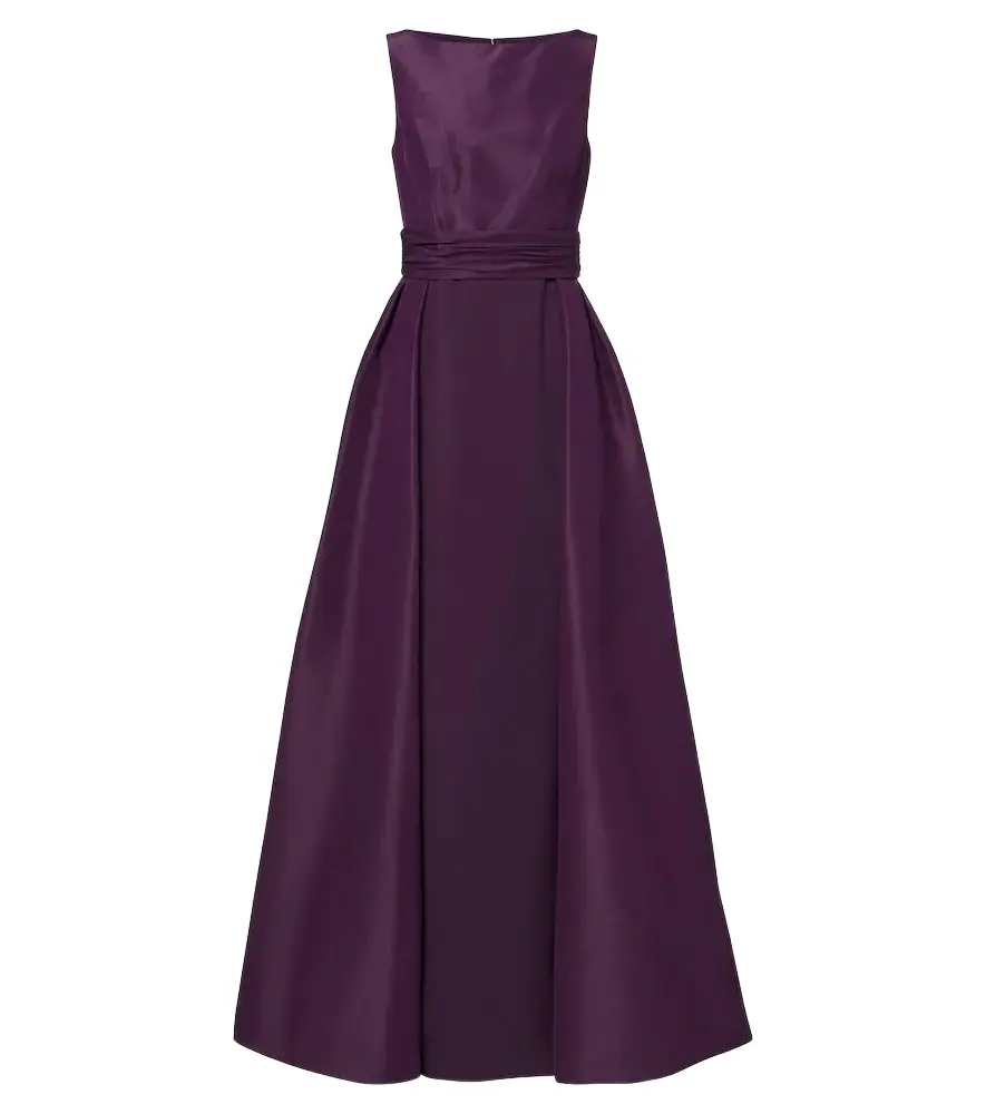 Carolina Herrera Pleated silk taffeta gown