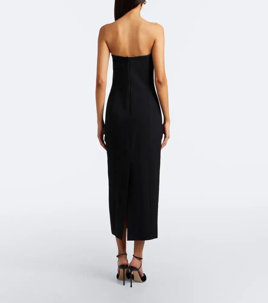 Carolina Herrera Embellished wool-blend bustier dress | Thumbnail 2