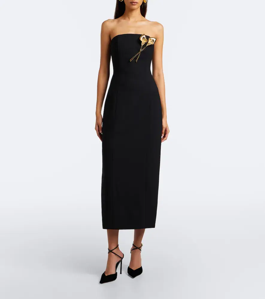 Carolina Herrera Embellished wool-blend bustier dress | Thumbnail 4