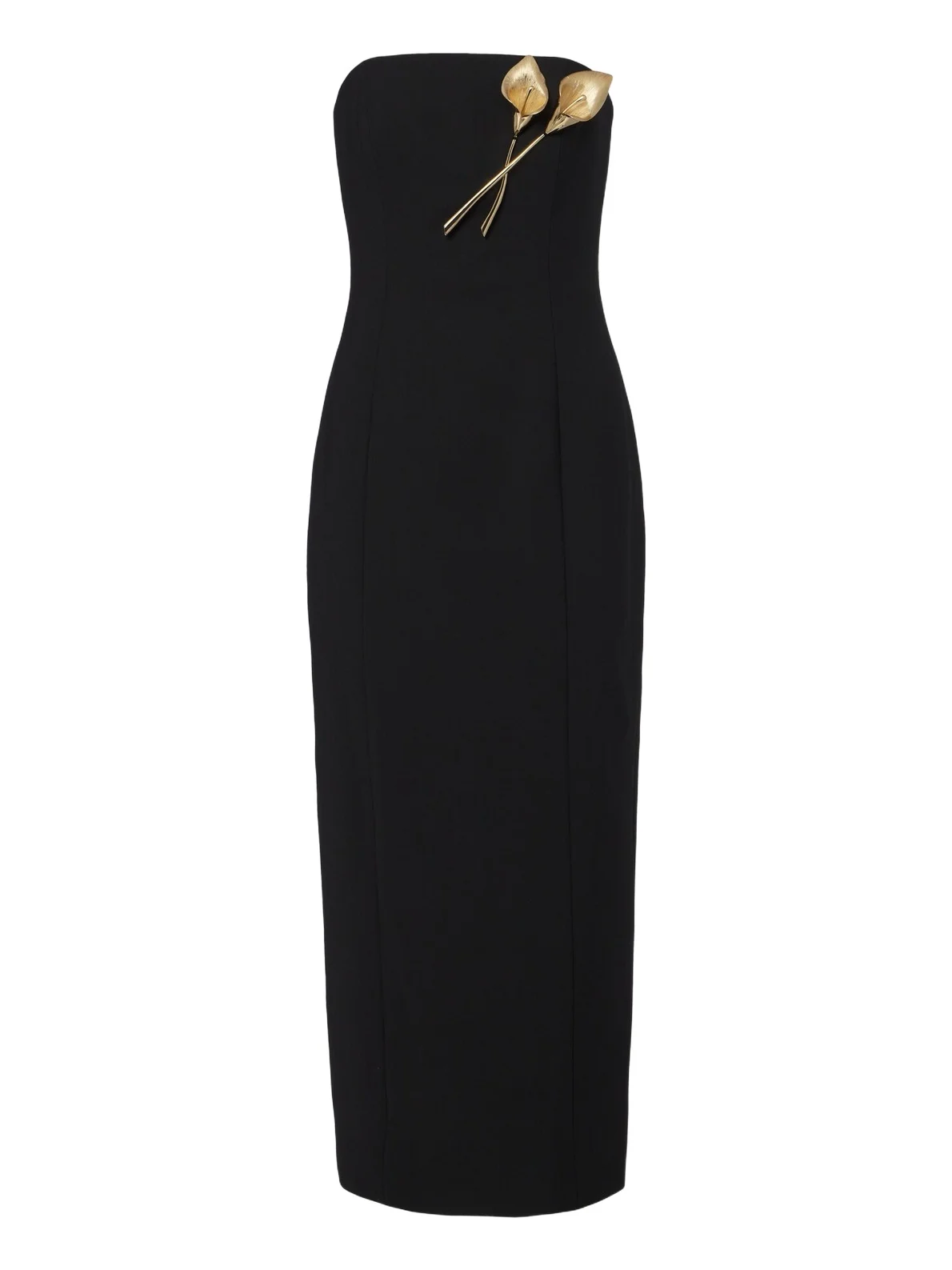 Embellished wool-blend bustier dress