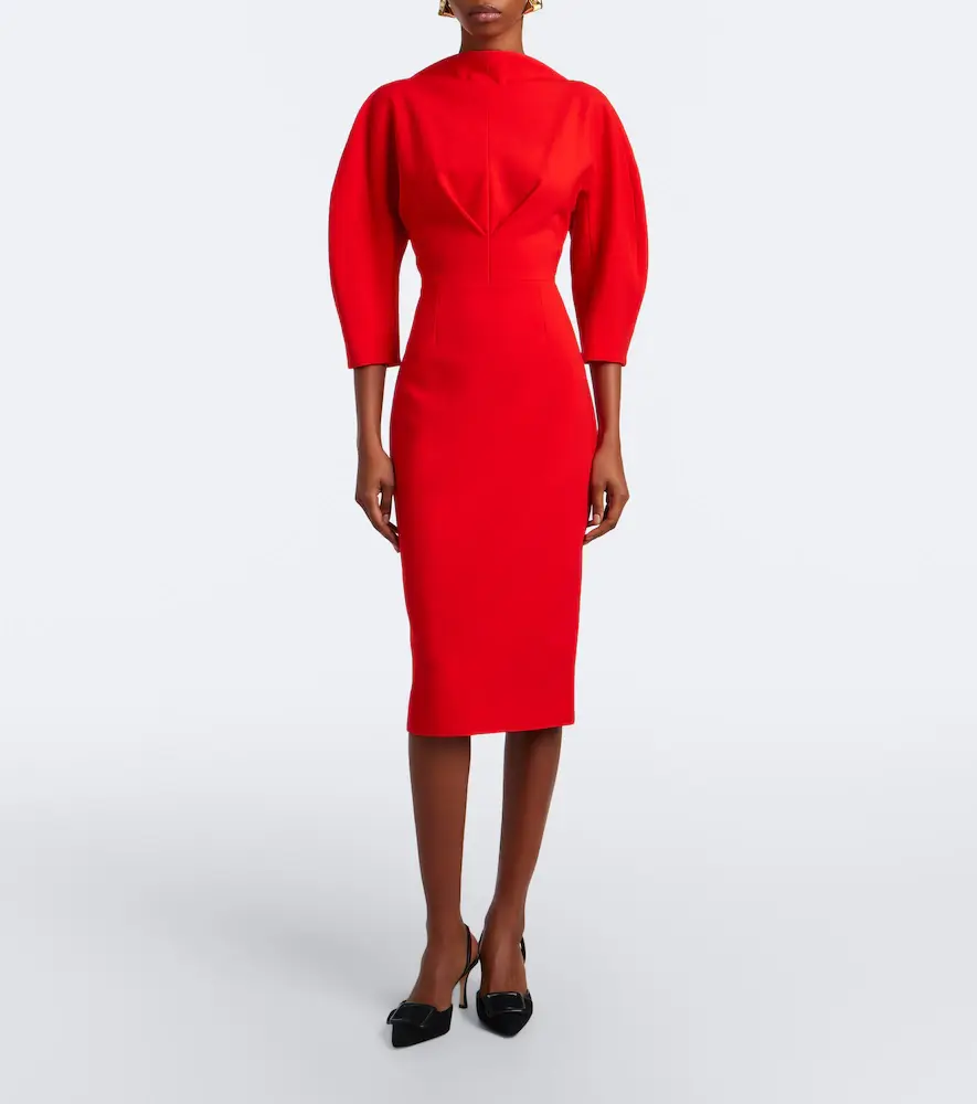 Carolina Herrera Draped wool-blend cocktail dress | Thumbnail 3 Carolina Herrera Draped wool-blend cocktail dress | Thumbnail 3