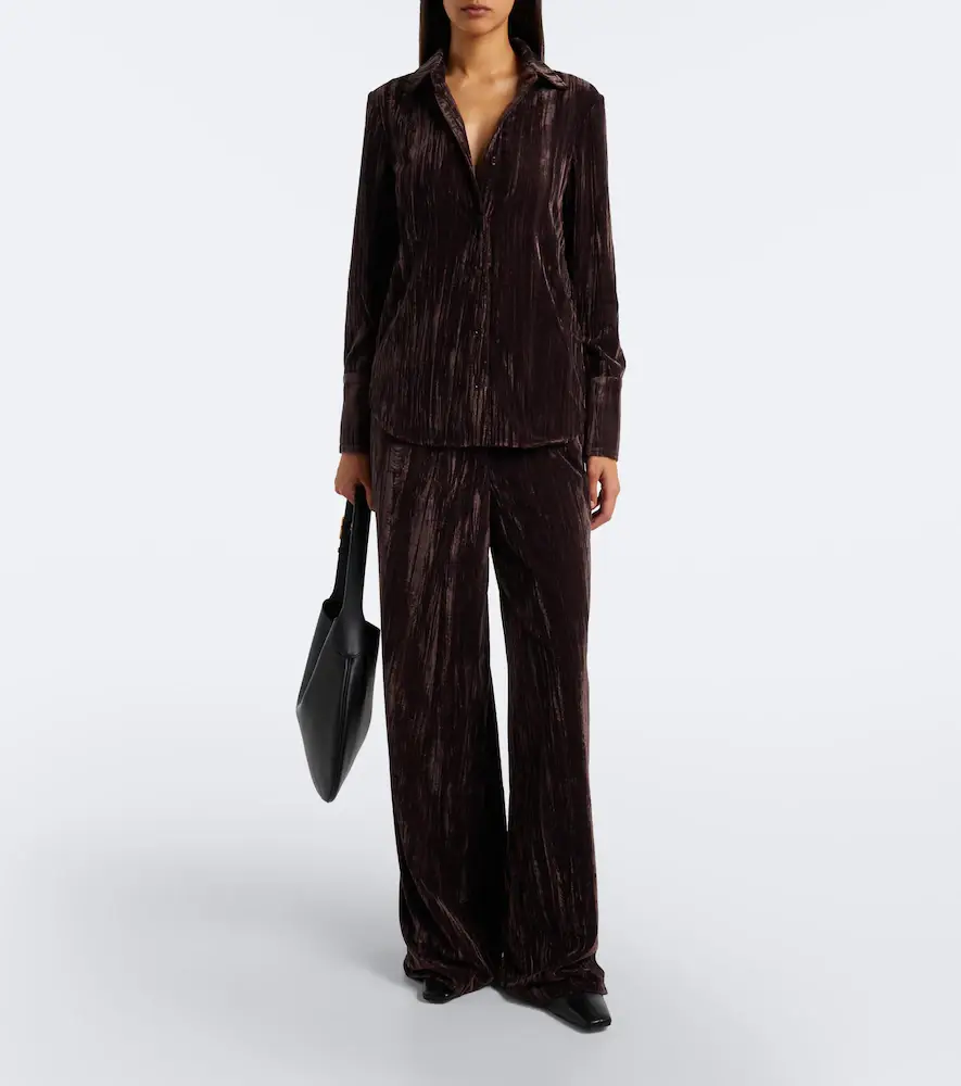 Proenza Schouler White Label Meadow velvet wide-leg pants | Thumbnail 3 Proenza Schouler White Label Meadow velvet wide-leg pants | Thumbnail 3