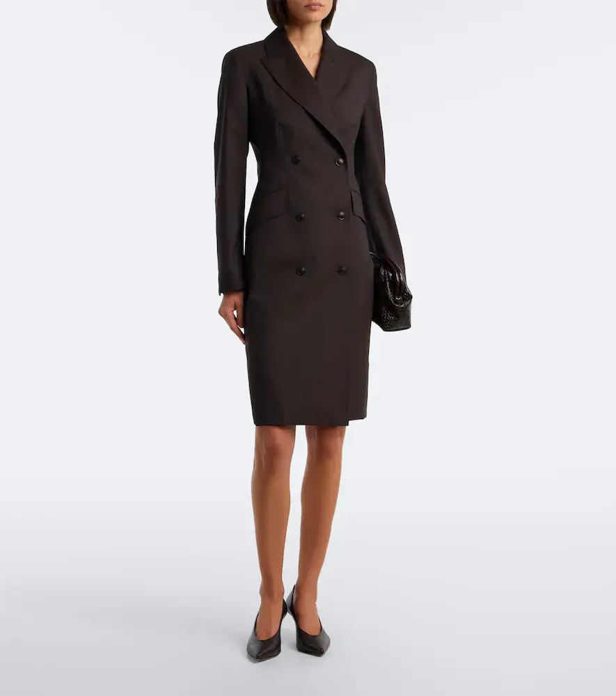 Max Mara Double-breasted virgin wool blazer dress | Thumbnail 4 Max Mara Double-breasted virgin wool blazer dress | Thumbnail 4