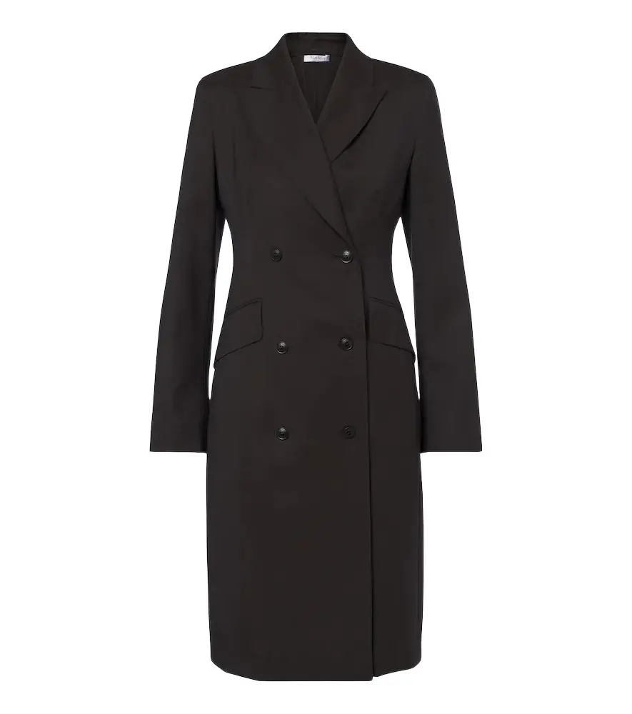 Double-breasted virgin wool blazer dress