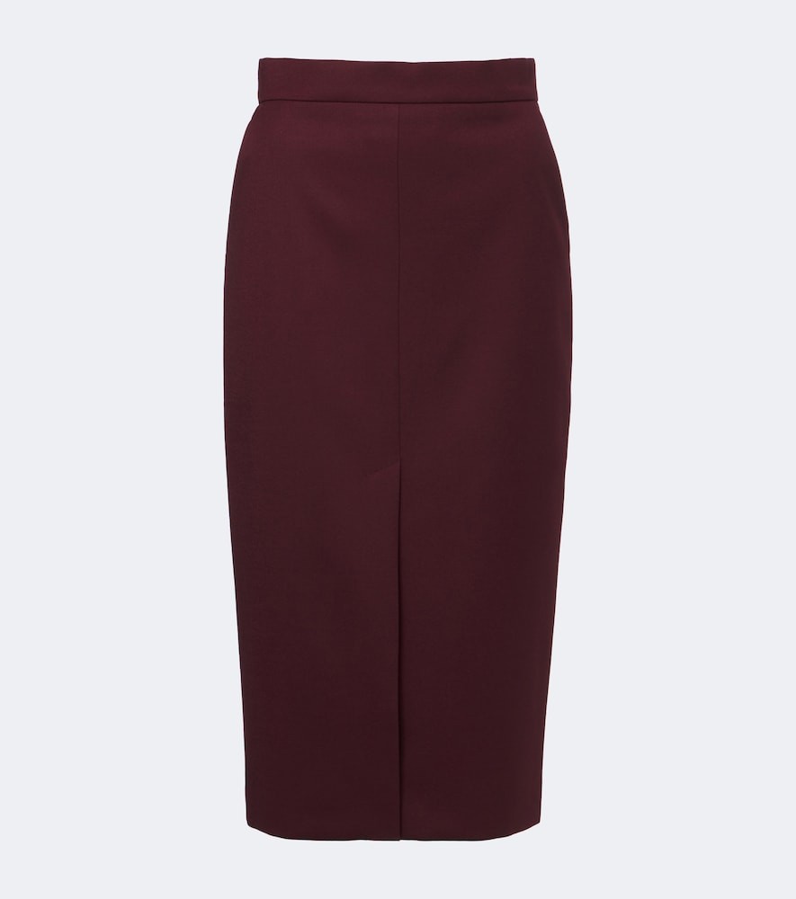 Wool-blend pencil skirt