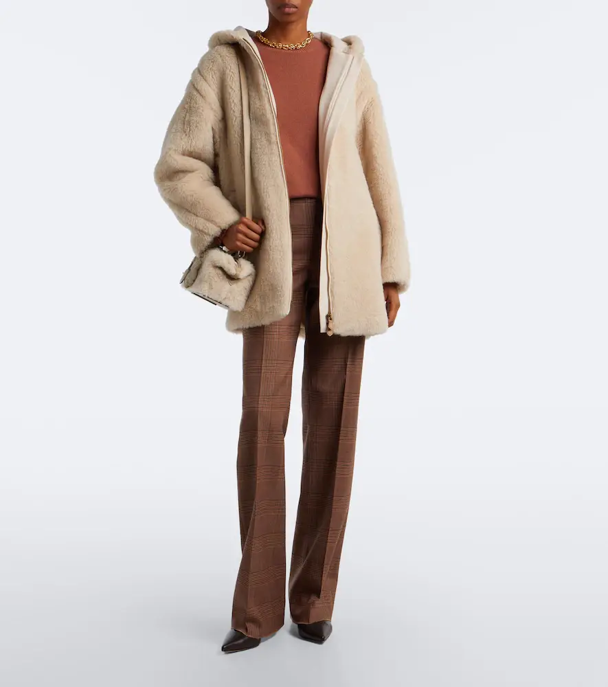 Max Mara Hooded alpaca, wool, and silk zip-up coat | Thumbnail 5
