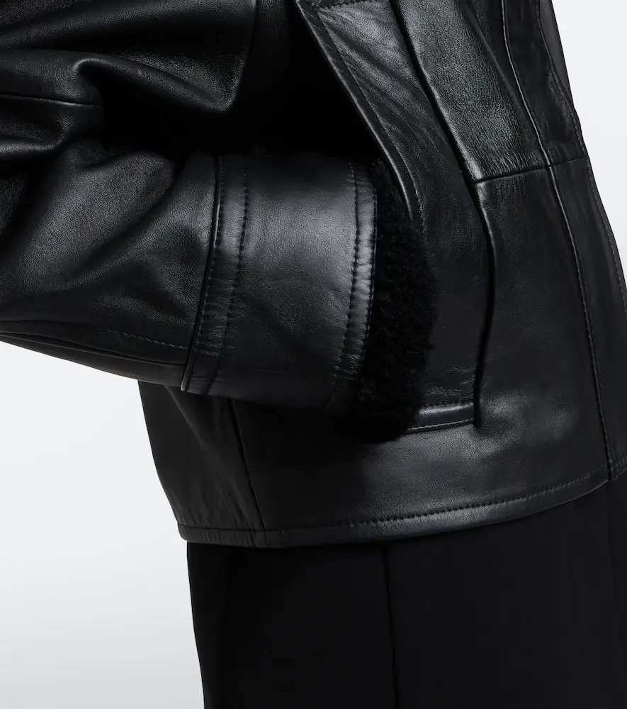 Sportmax Padded shearling-trimmed leather jacket | Thumbnail 7 Sportmax Padded shearling-trimmed leather jacket | Thumbnail 7