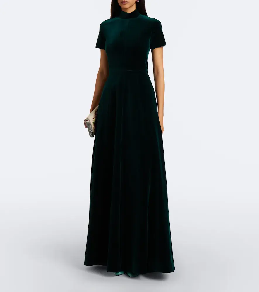 Emilia Wickstead Malinda cotton velvet gown | Thumbnail 4 Emilia Wickstead Malinda cotton velvet gown | Thumbnail 4