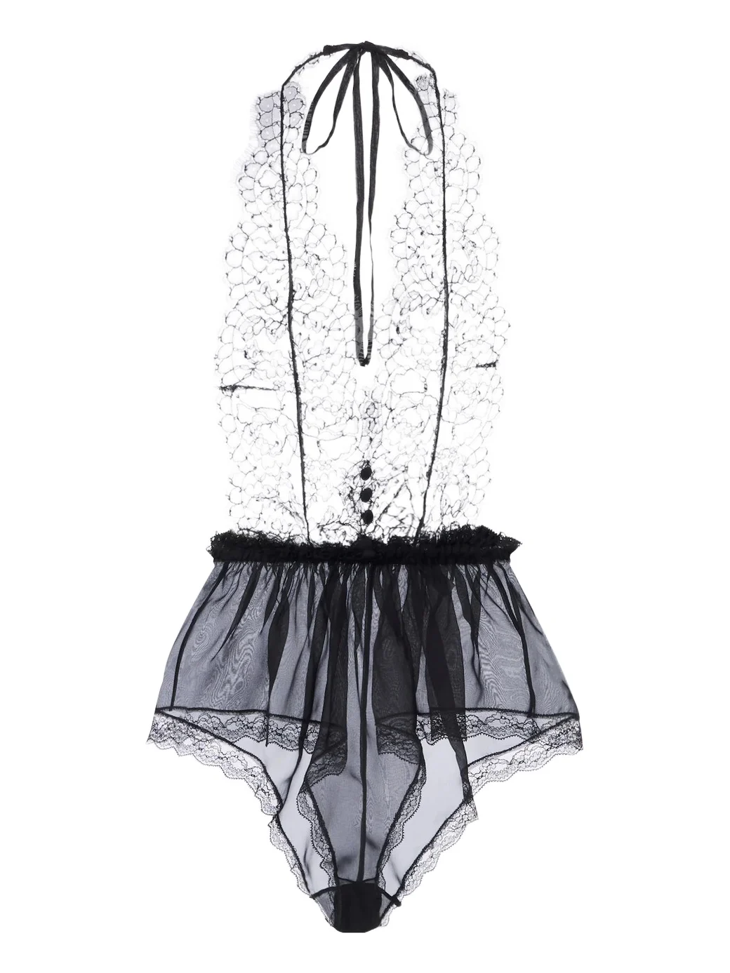 Dolce & Gabbana Sheer silk and cotton-blend lace bodysuit