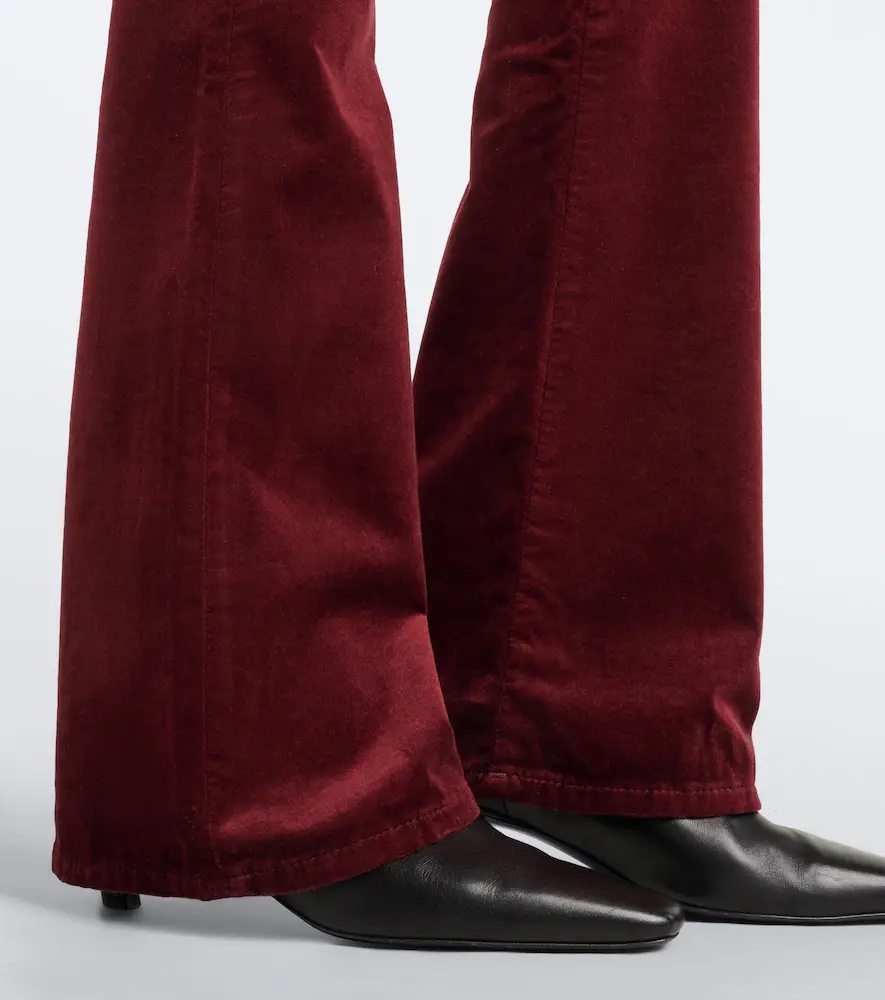 7 For All Mankind Leggy cotton-blend velvet flared pants | Thumbnail 2