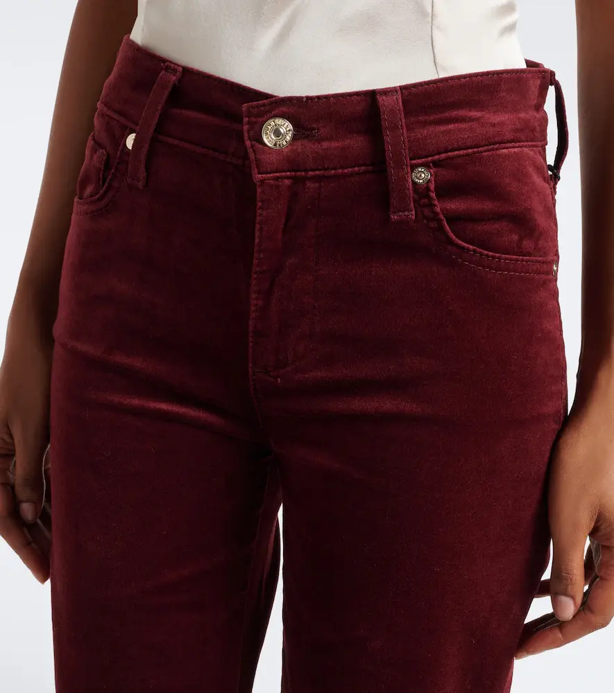 7 For All Mankind Leggy cotton-blend velvet flared pants | Thumbnail 3