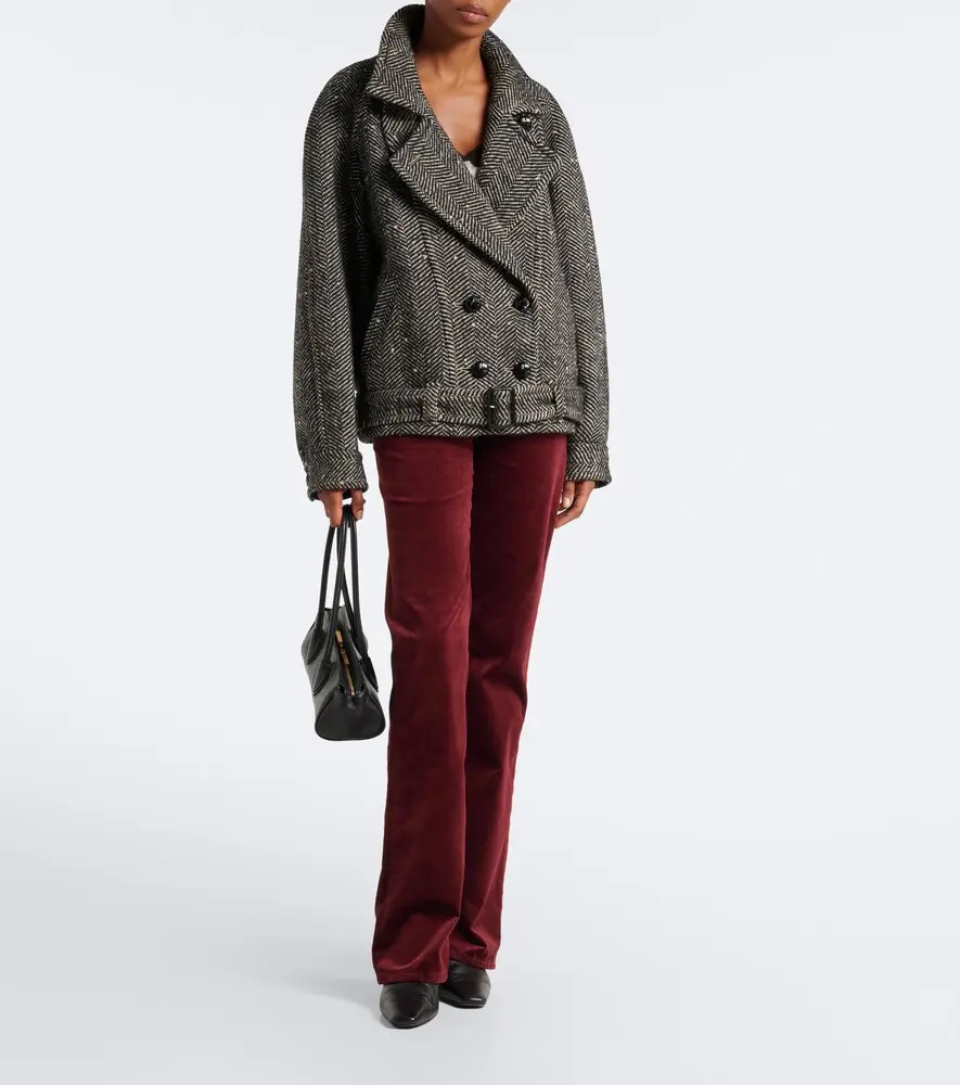 7 For All Mankind Leggy cotton-blend velvet flared pants | Thumbnail 4