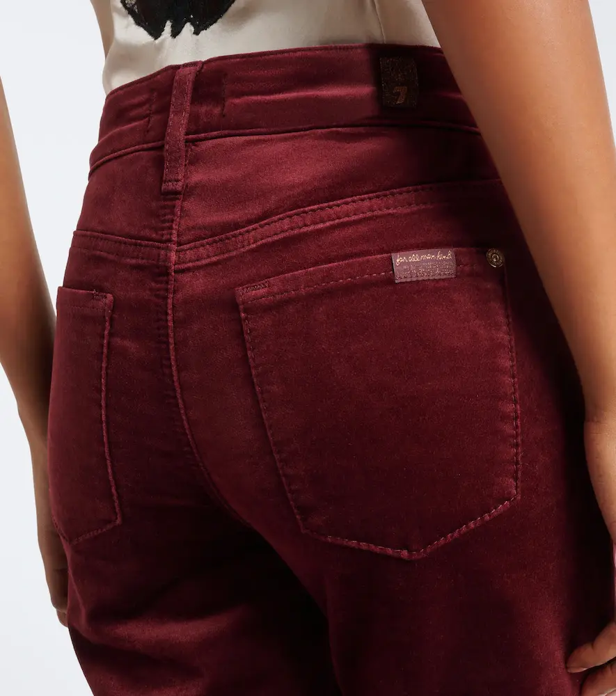 7 For All Mankind Leggy cotton-blend velvet flared pants | Thumbnail 5