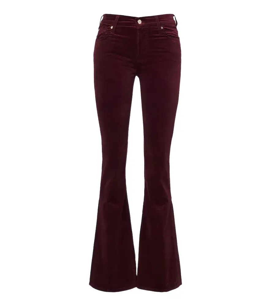 7 For All Mankind Leggy cotton-blend velvet flared pants