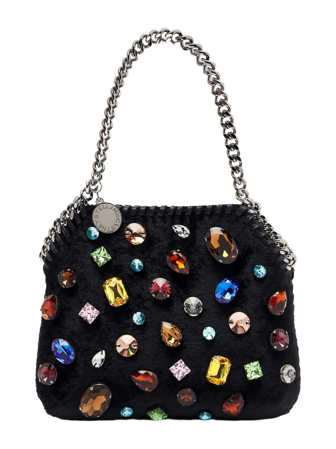 Falabella Tiny embellished velvet shoulder bag Falabella Tiny embellished velvet shoulder bag