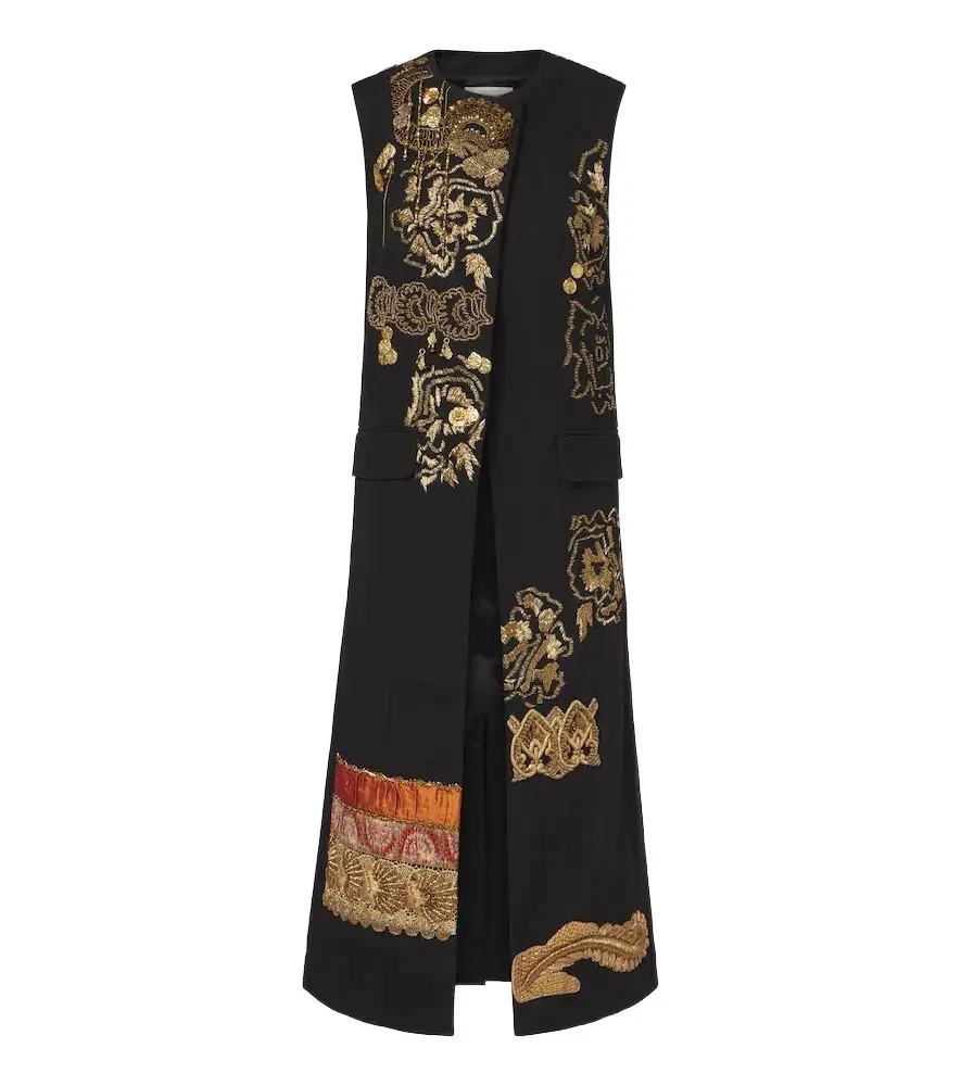 Dries Van Noten Embellished cotton vest