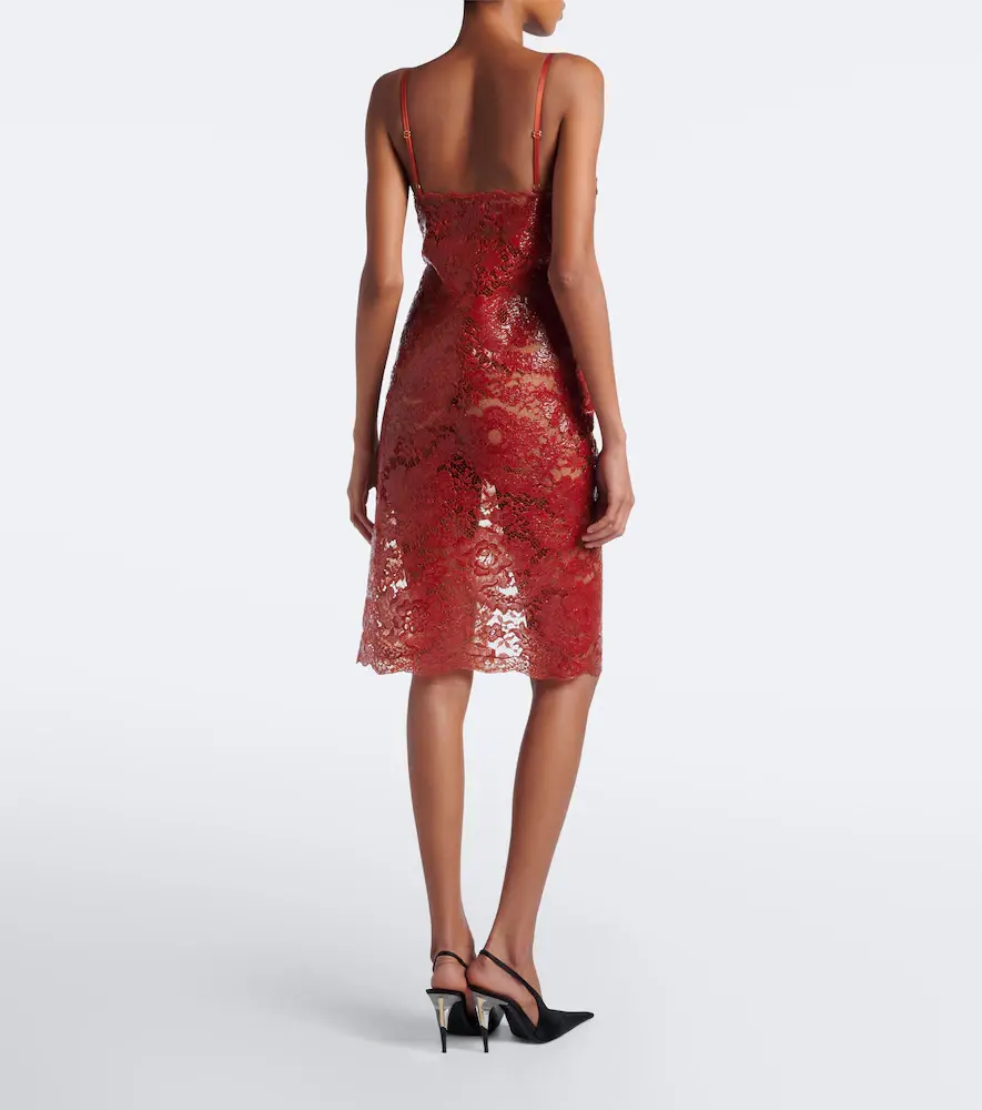 Saint Laurent Cotton-blend lace slip dress | Thumbnail 3 Saint Laurent Cotton-blend lace slip dress | Thumbnail 3
