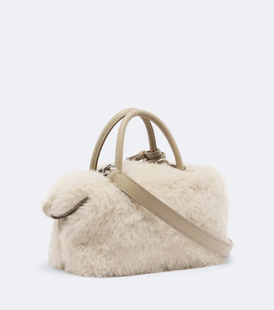 Max Mara Small leather-trimmed teddy top-handle bag | Thumbnail 2 Max Mara Small leather-trimmed teddy top-handle bag | Thumbnail 2