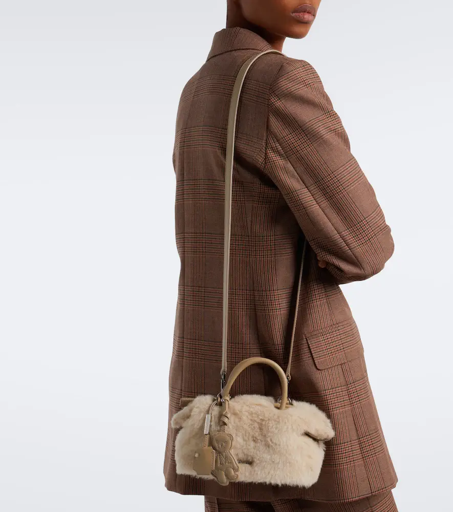 Max Mara Small leather-trimmed teddy top-handle bag | Thumbnail 6 Max Mara Small leather-trimmed teddy top-handle bag | Thumbnail 6