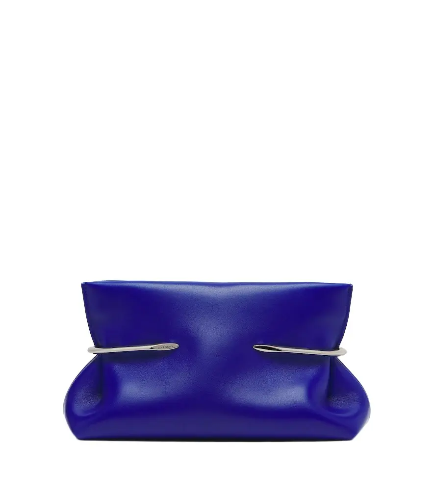 Pinch leather clutch