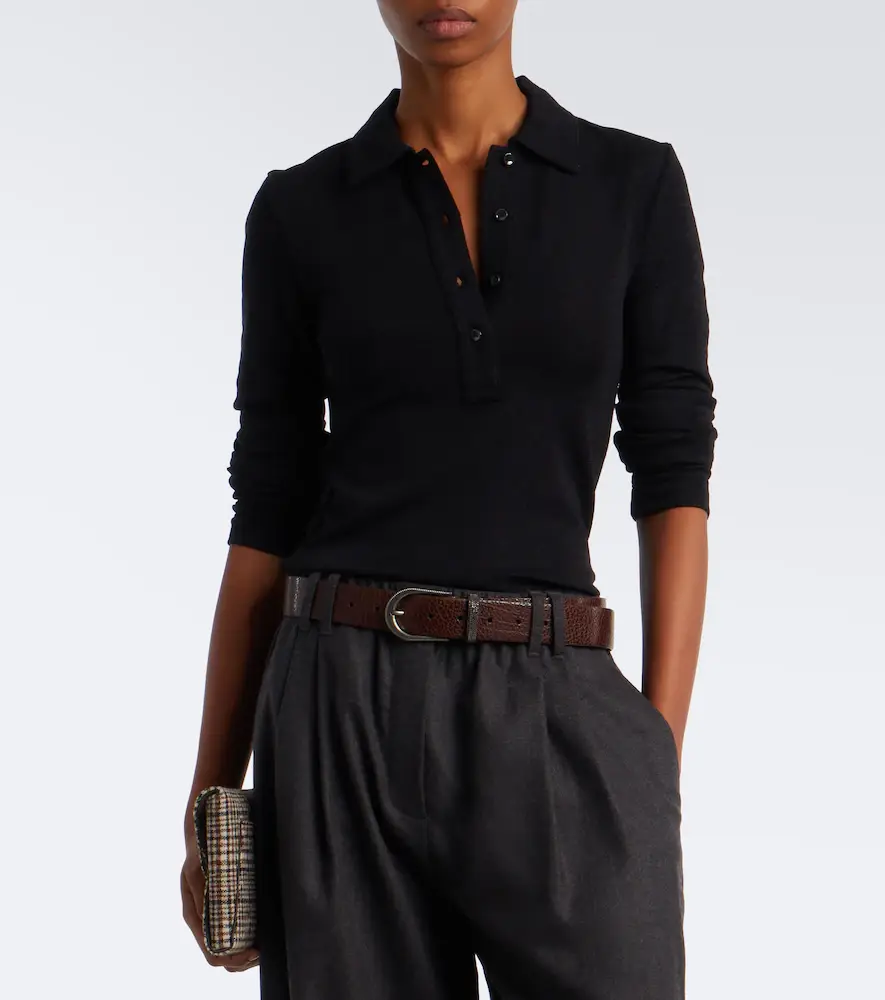 Brunello Cucinelli Wool-blend polo sweater | Thumbnail 4