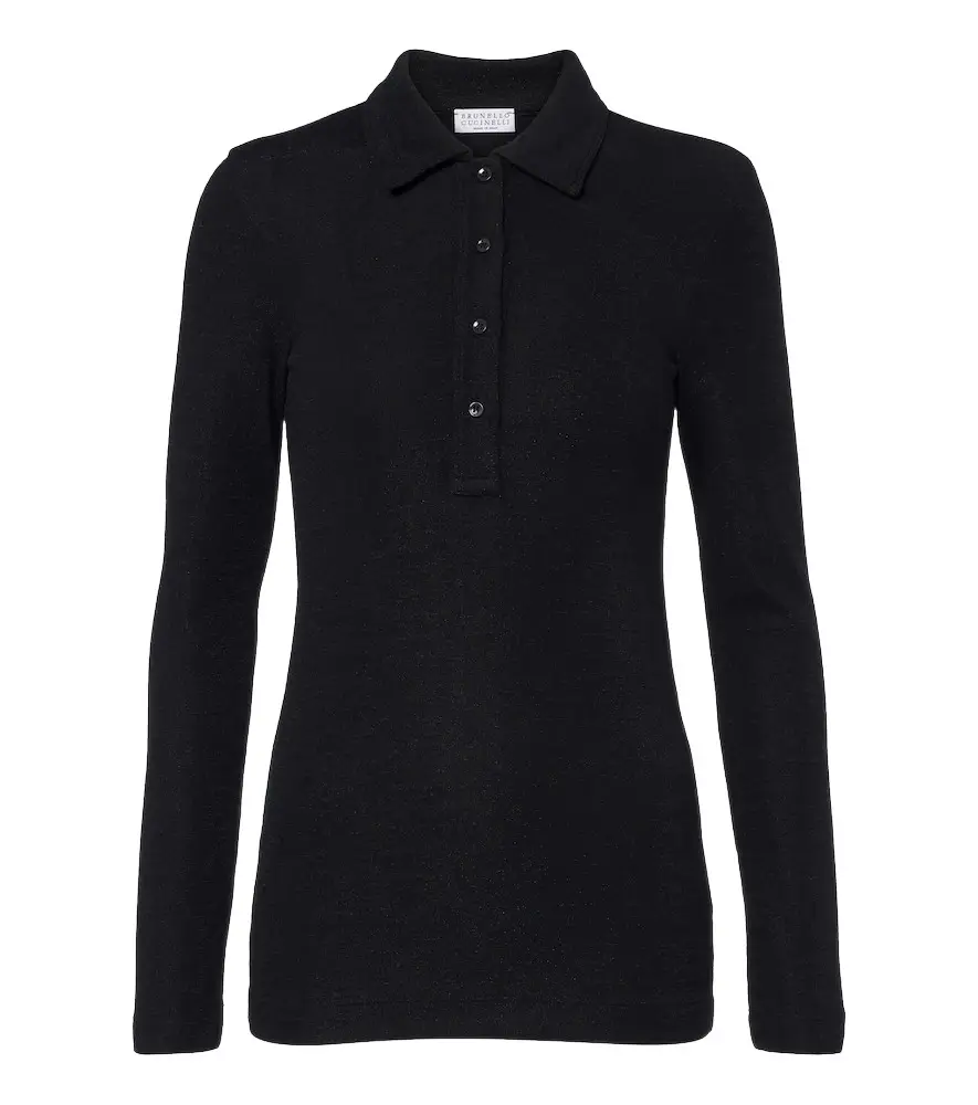 Wool-blend polo sweater Wool-blend polo sweater