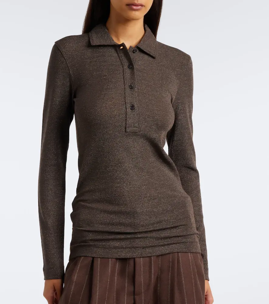 Brunello Cucinelli Wool-blend polo sweater | Thumbnail 4