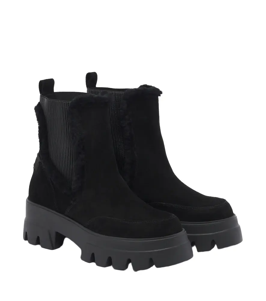 Sapporo shearling-trimmed suede ankle boots