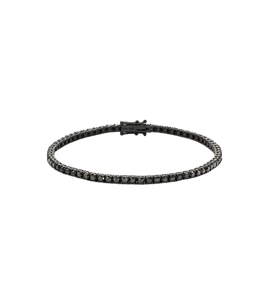 SHAY JEWELRY 18kt black gold tennis bracelet with black diamonds