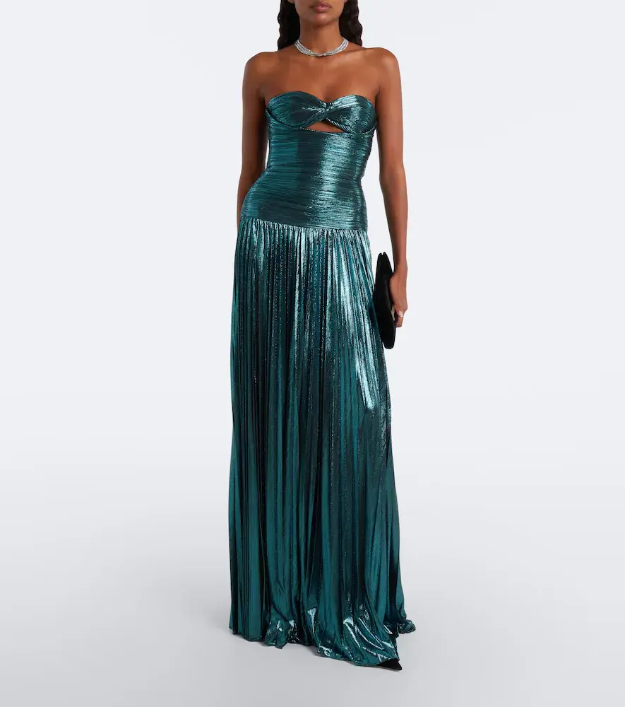 Retrofête Retrofête Monterey cutout strapless lamé bustier gown | Thumbnail 2 Retrofête Retrofête Monterey cutout strapless lamé bustier gown | Thumbnail 2
