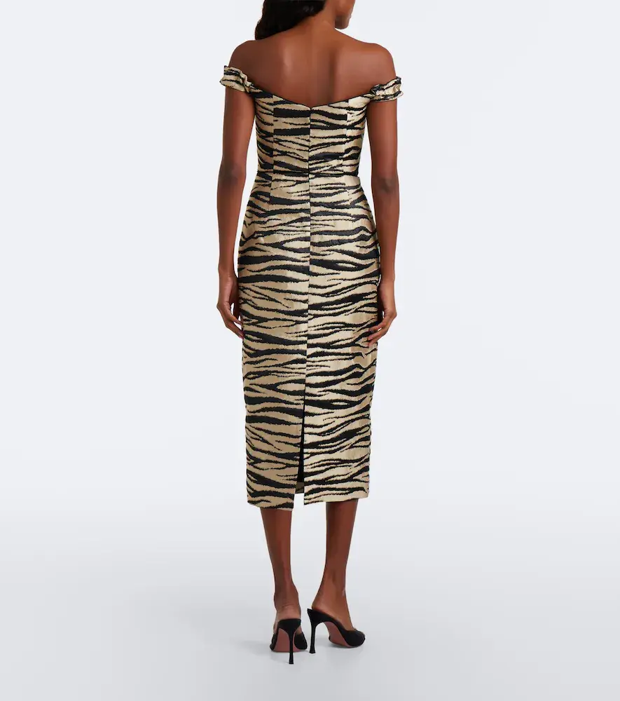 Markarian Amina off-shoulder jacquard midi dress | Thumbnail 2 Markarian Amina off-shoulder jacquard midi dress | Thumbnail 2