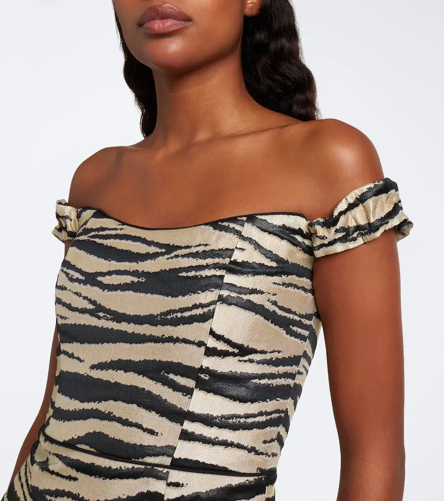 Markarian Amina off-shoulder jacquard midi dress | Thumbnail 4 Markarian Amina off-shoulder jacquard midi dress | Thumbnail 4