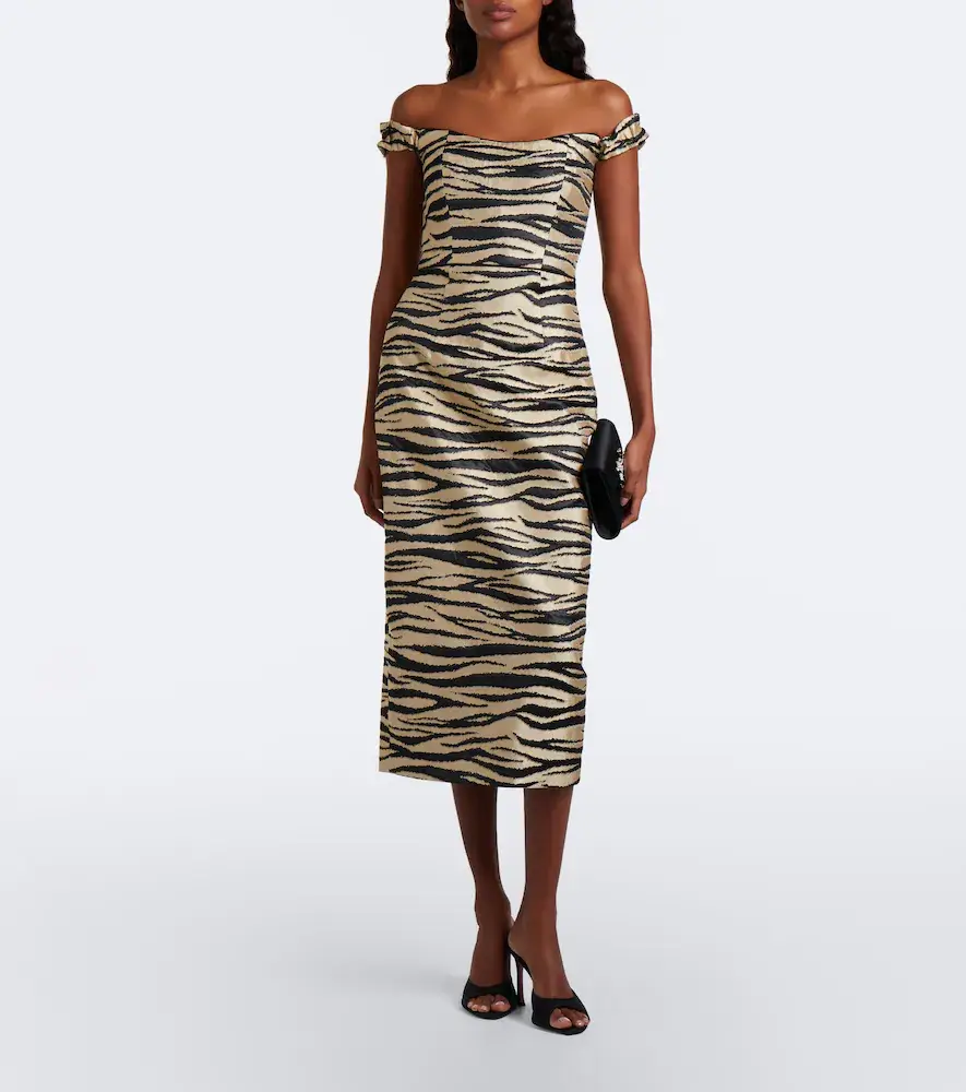 Markarian Amina off-shoulder jacquard midi dress | Thumbnail 5 Markarian Amina off-shoulder jacquard midi dress | Thumbnail 5