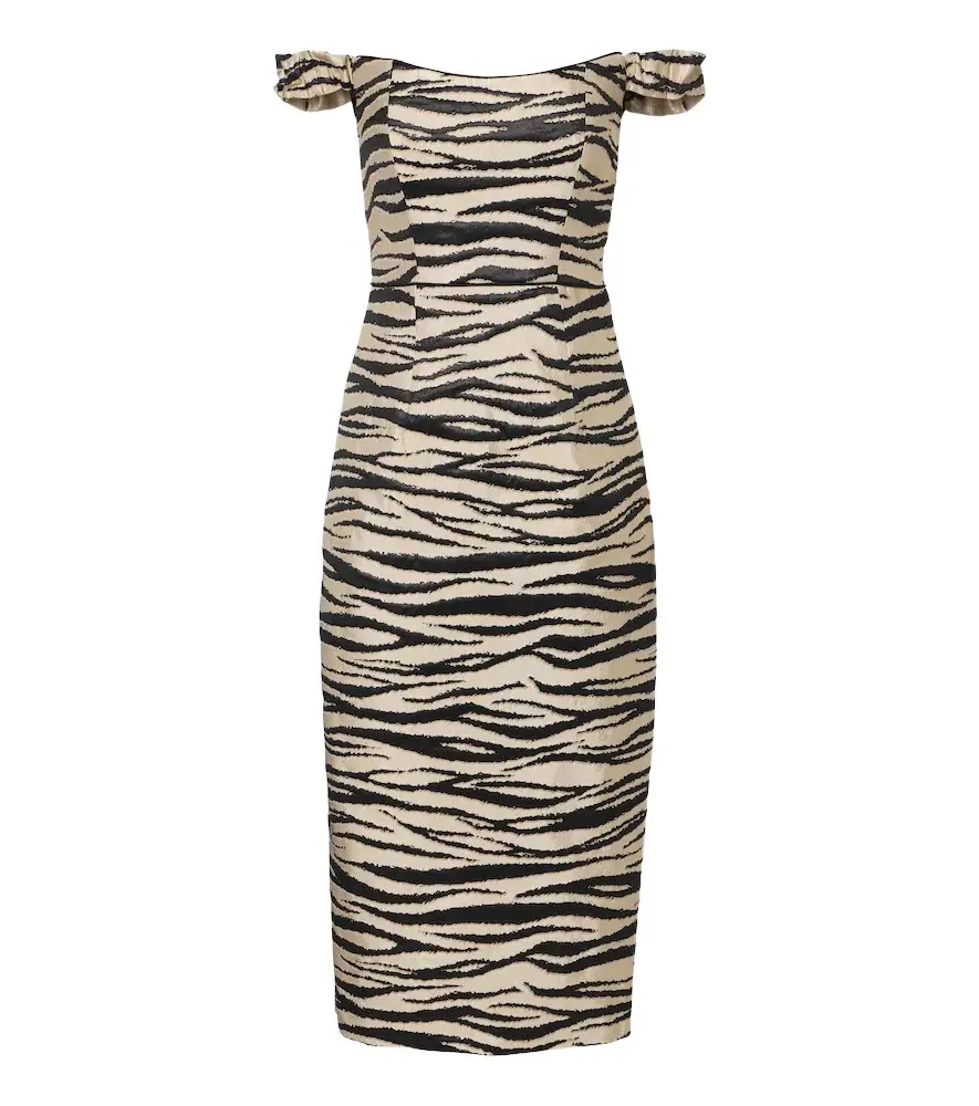 Markarian Amina off-shoulder jacquard midi dress