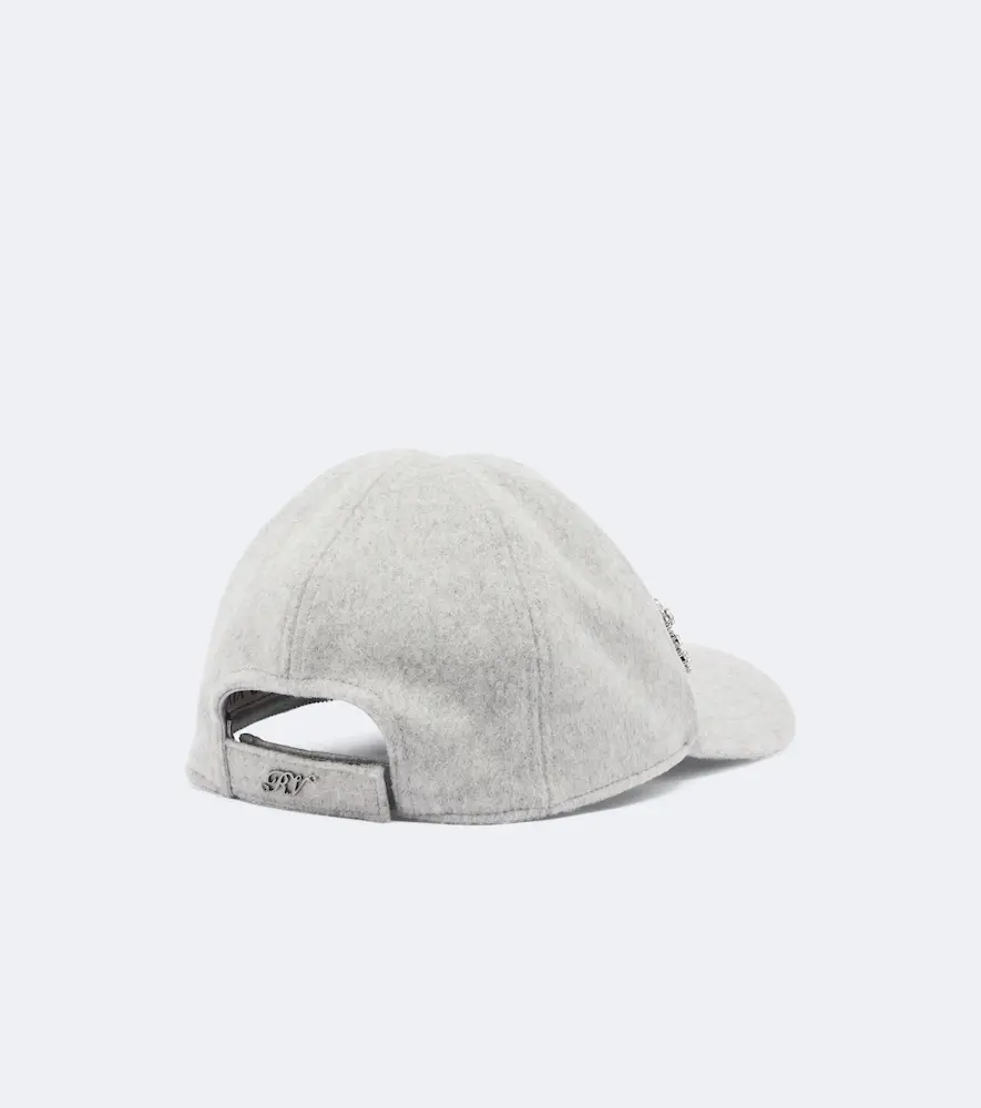 Roger Vivier Embellished wool and cashmere baseball cap | Thumbnail 3