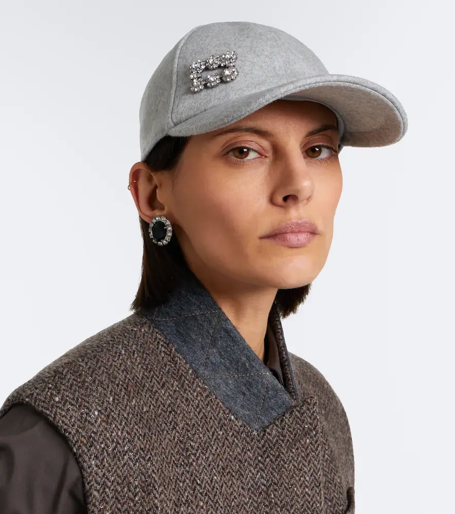 Roger Vivier Embellished wool and cashmere baseball cap | Thumbnail 4