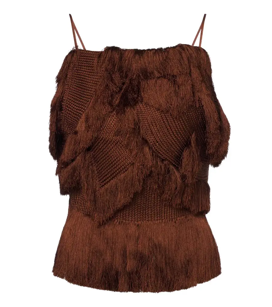 Xu Zhi Braided fringed top