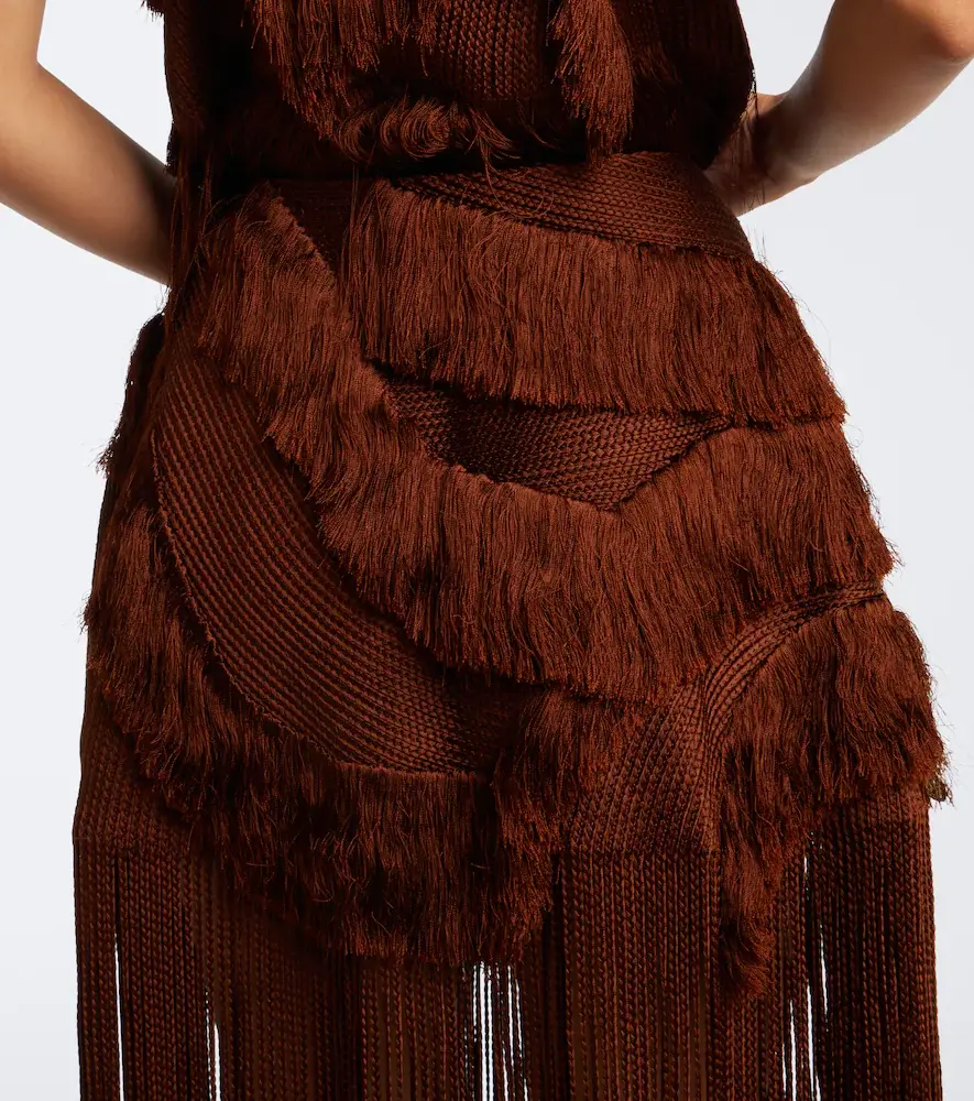 Xu Zhi Braided embellished fringed miniskirt | Thumbnail 2