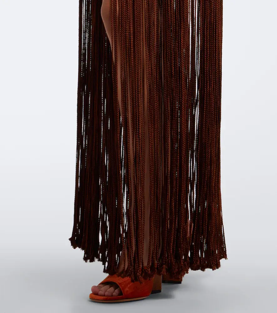 Xu Zhi Braided embellished fringed miniskirt | Thumbnail 4