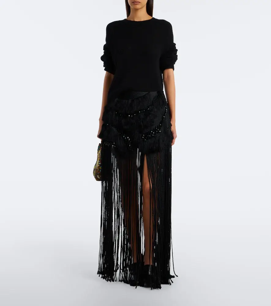Xu Zhi Braided embellished fringed miniskirt | Thumbnail 2
