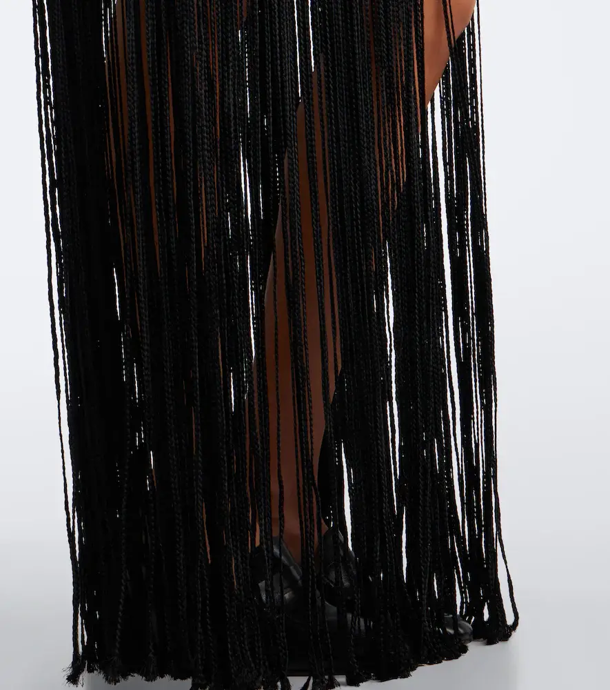 Xu Zhi Braided embellished fringed miniskirt | Thumbnail 3