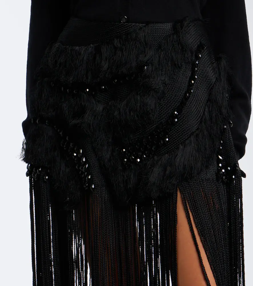 Xu Zhi Braided embellished fringed miniskirt | Thumbnail 5
