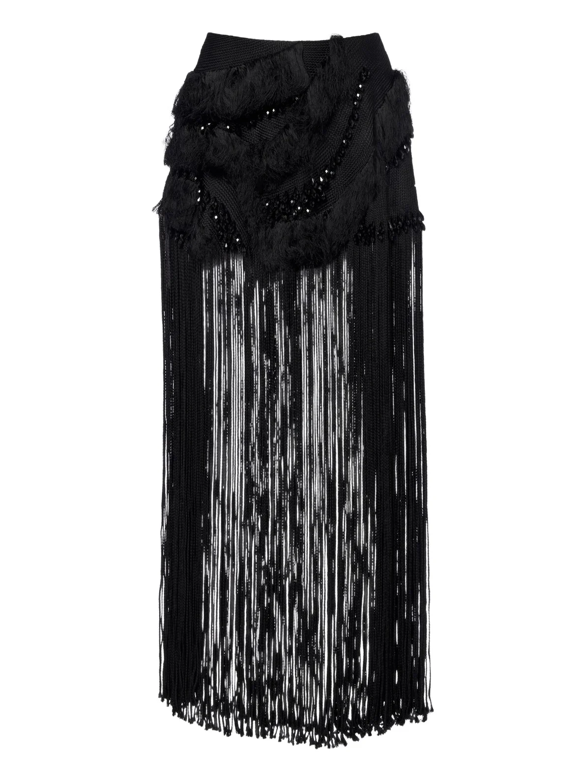 Braided embellished fringed miniskirt Braided embellished fringed miniskirt