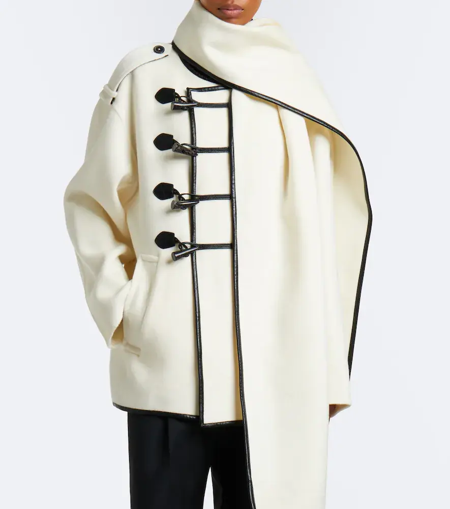 Xu Zhi Scarf-detail wool peacoat | Thumbnail 5