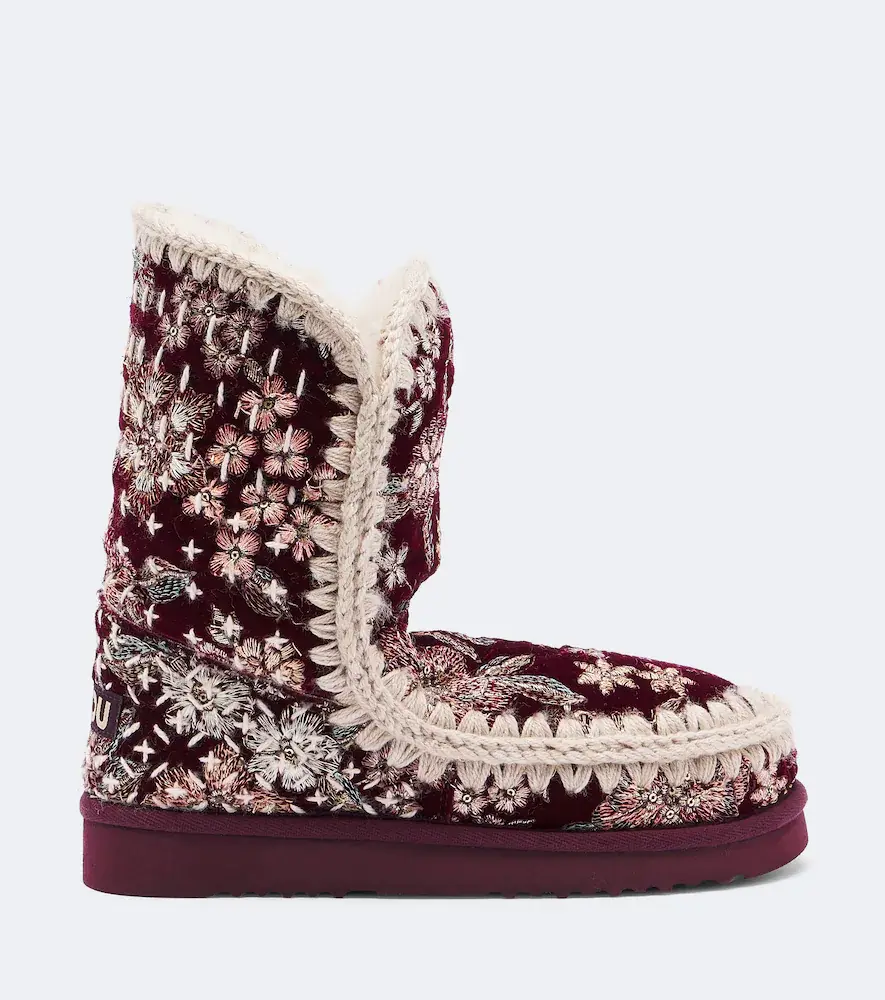 MOU 24 shearling-lined velvet ankle boots | Thumbnail 3