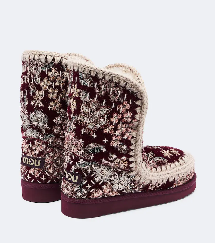 MOU 24 shearling-lined velvet ankle boots | Thumbnail 4