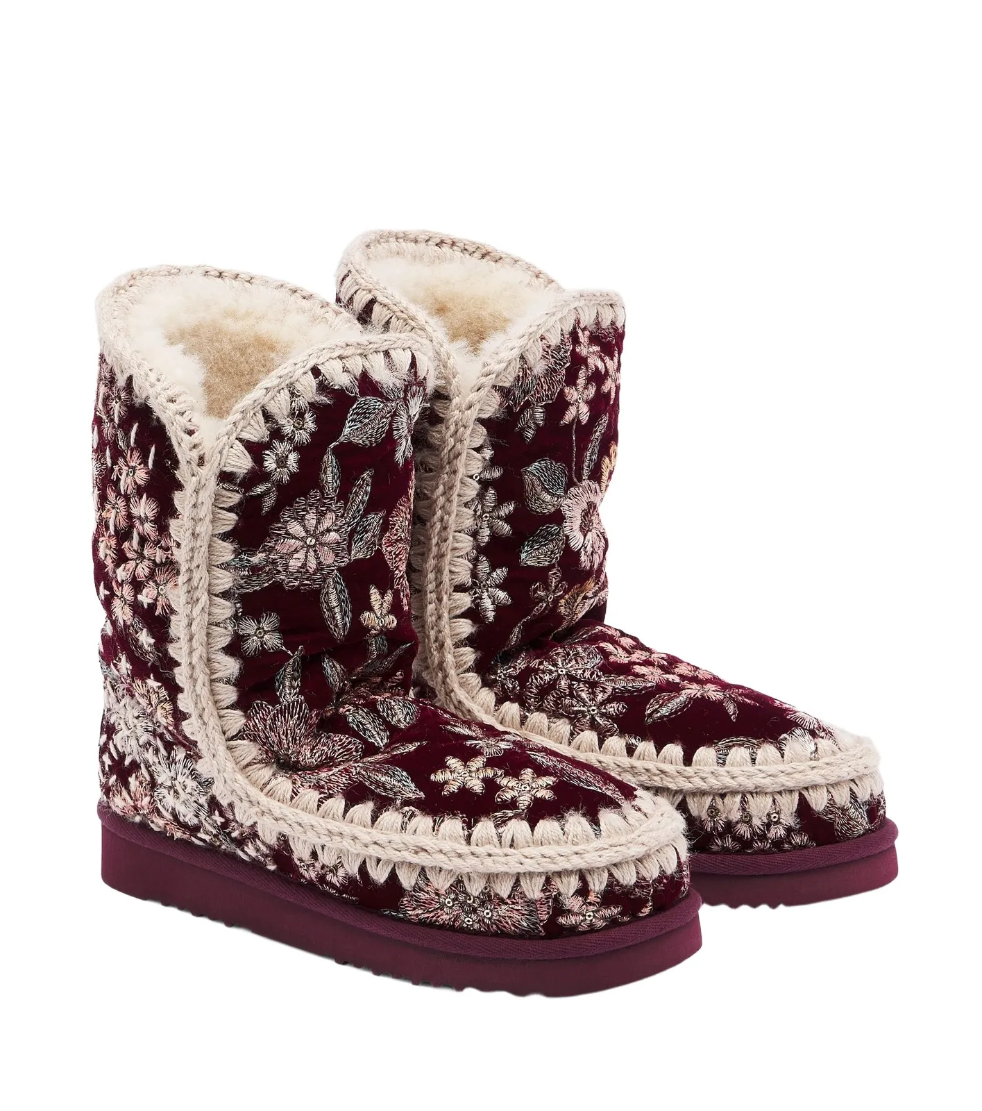 24 shearling-lined velvet ankle boots 24 shearling-lined velvet ankle boots