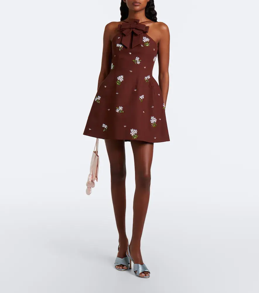 SHUSHU/TONG Embellished halterneck cotton minidress | Thumbnail 2 SHUSHU/TONG Embellished halterneck cotton minidress | Thumbnail 2