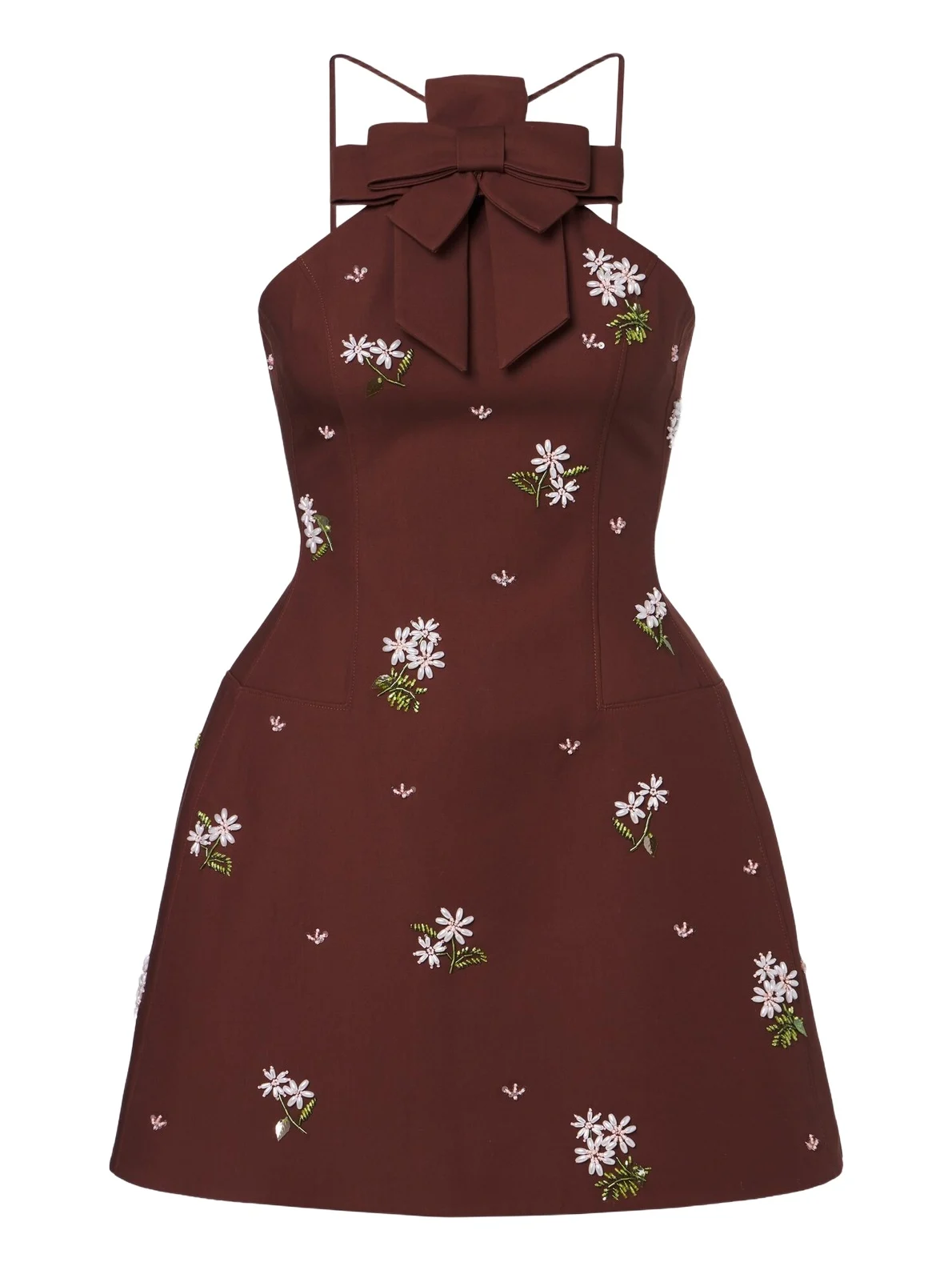 Embellished halterneck cotton minidress Embellished halterneck cotton minidress